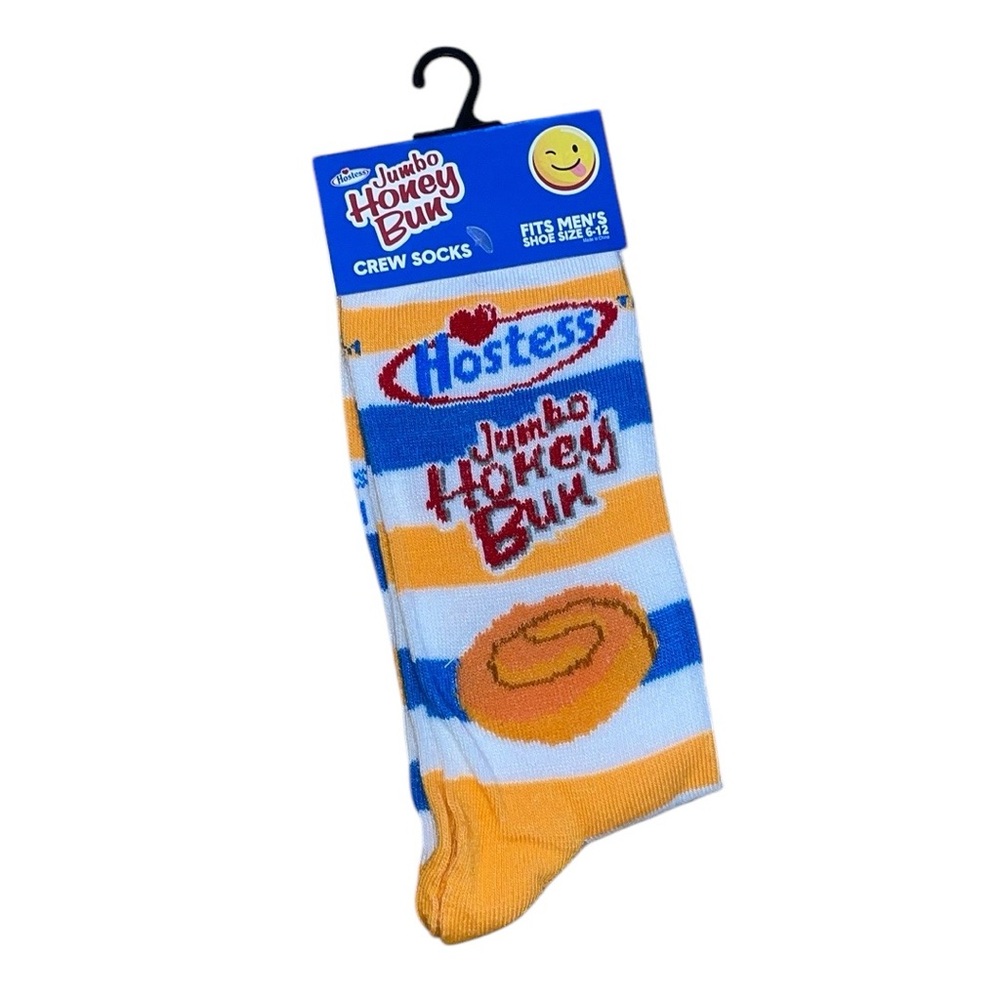 •HOSTESS•NWT JUMBO HONEY BUN NOVELTY CREW SOCKS FITS SHOES SIZE 6-12 UNISEX